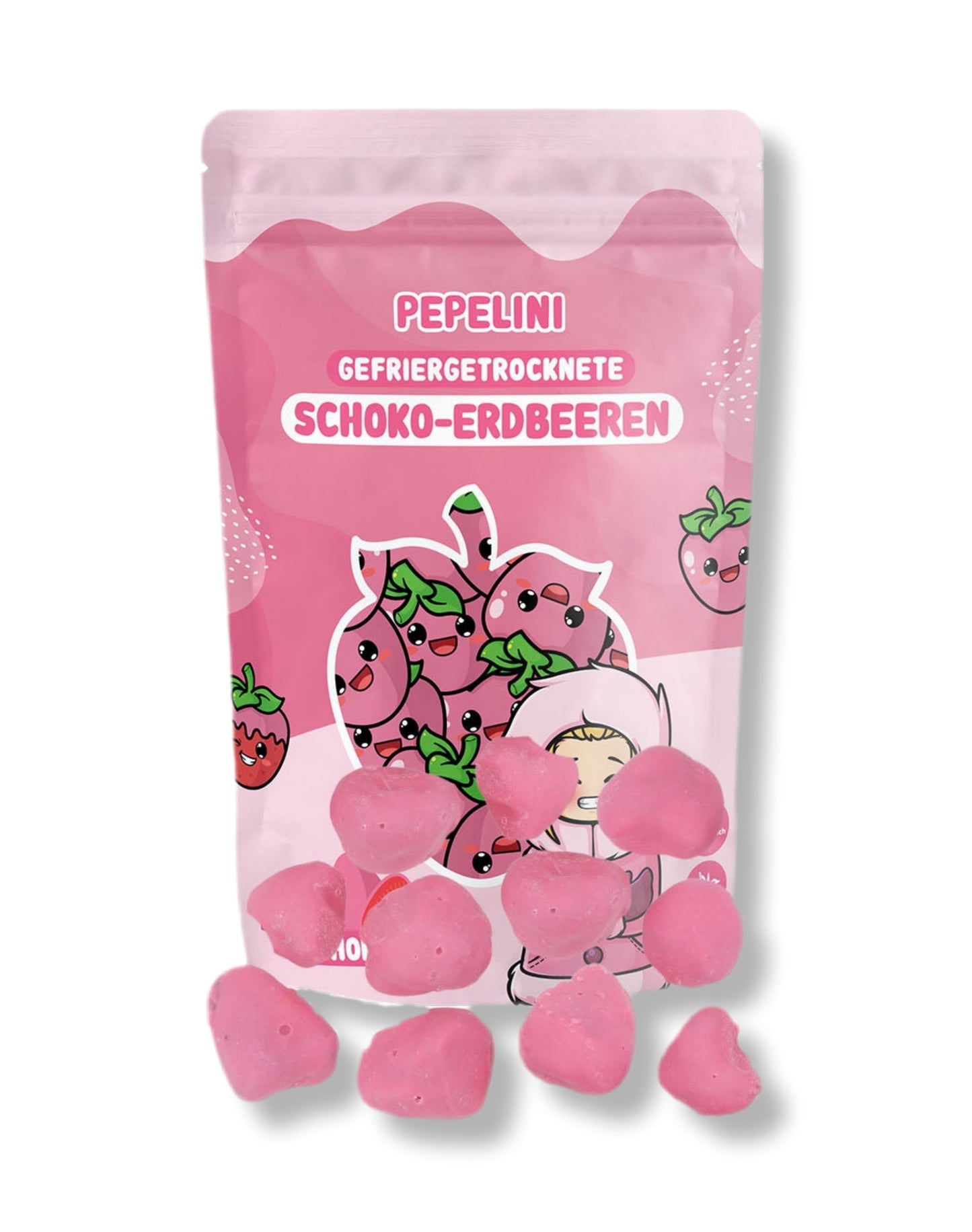 Pepelini`s Gefriergetrocknete Schoko Erdbeeren Weisse Schokolade