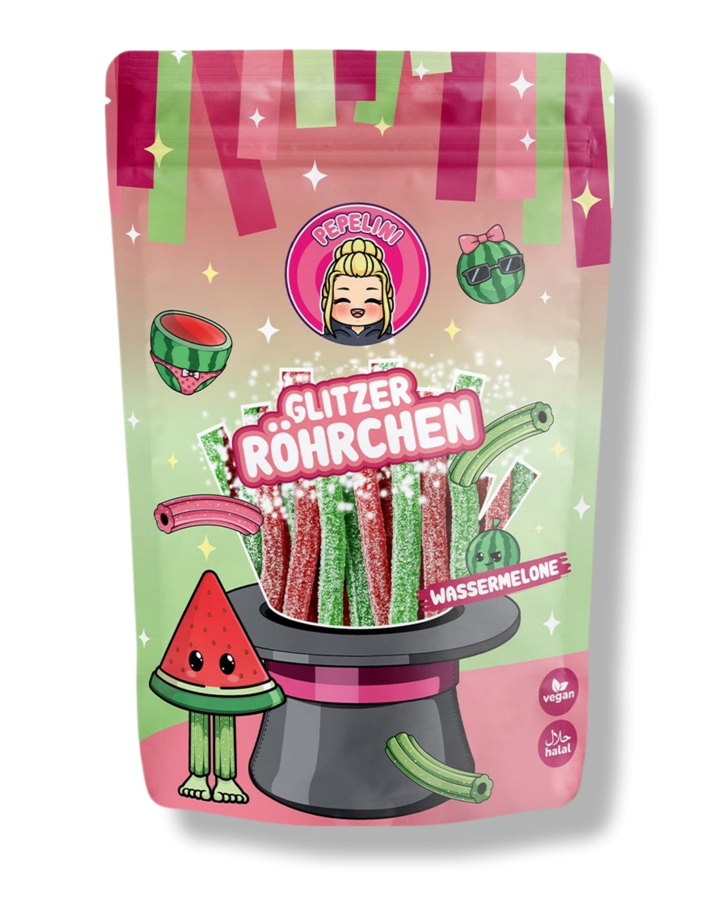 Pepelini`s Glitzer Röhrchen Wassermelone 200g