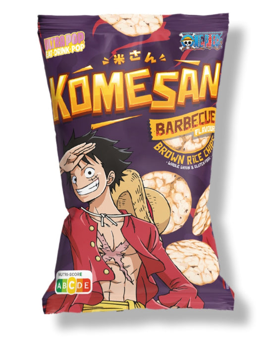 Komesan One Piece Monkey D. Luffy Rice Chips Barbecue 60gramm
