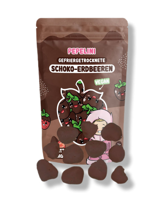 Pepelini`s Gefriergetrocknete Schoko Erdbeeren Vegane Zartbitter Schokolade