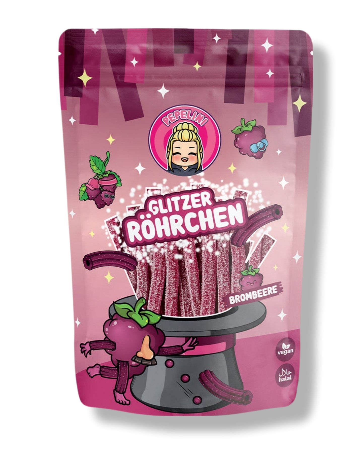 Pepelini`s Glitzer Röhrchen Brombeere 200g