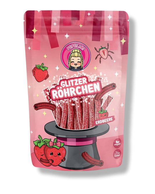 Pepelini`s Glitzer Röhrchen Erdbeere 200g